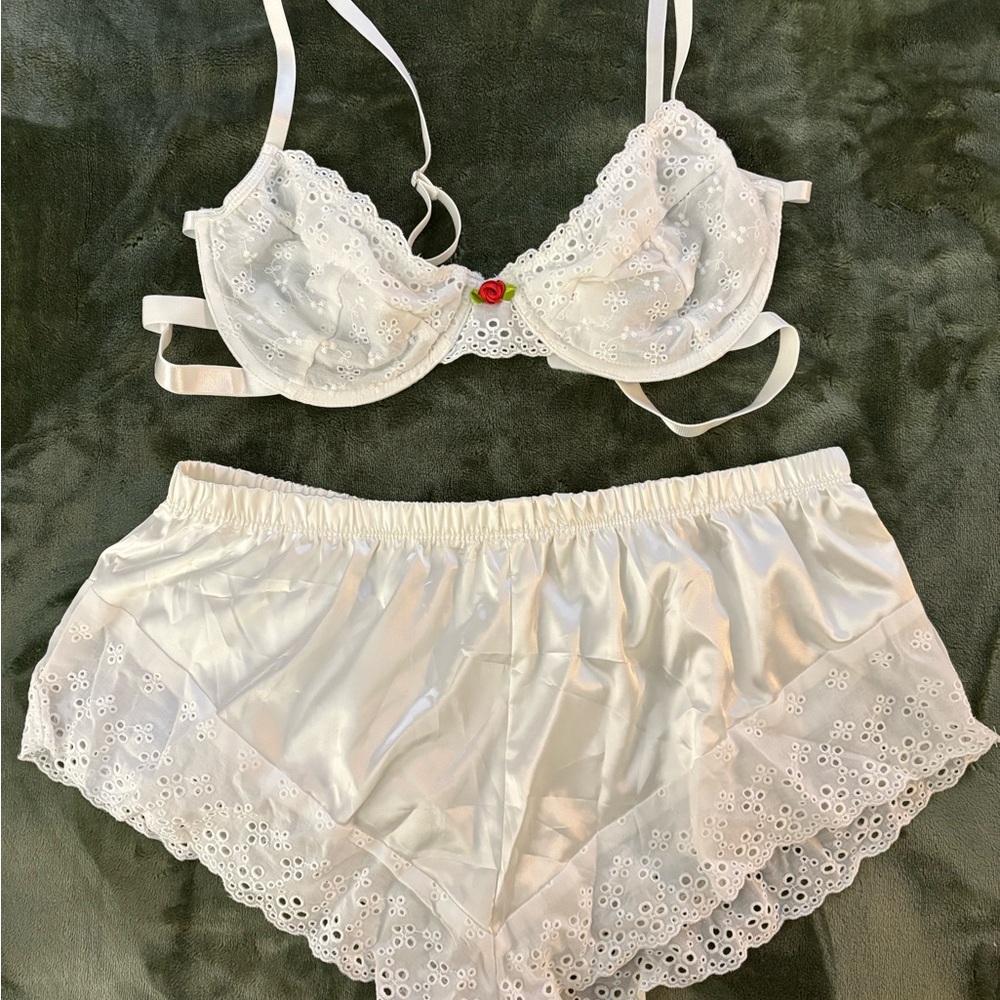Nasty Gal White Lace Underwire Bra